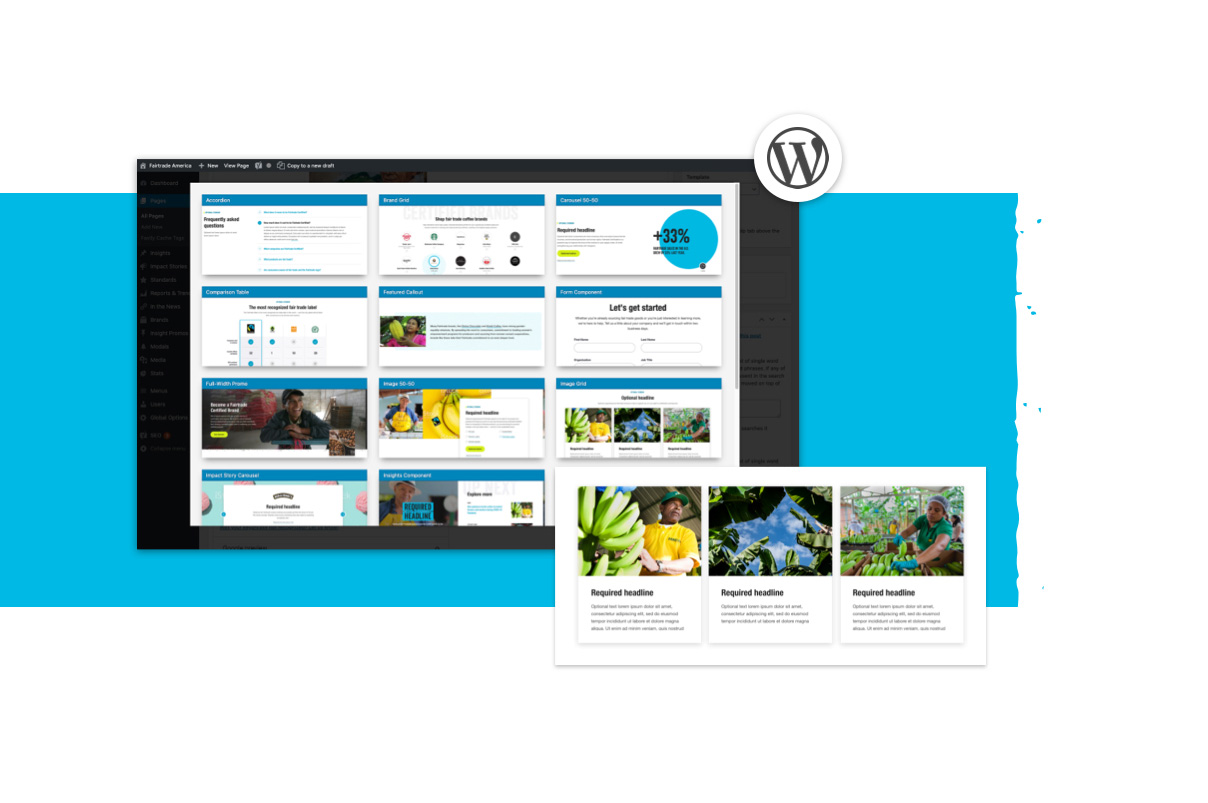 Wordpress UI model laptop