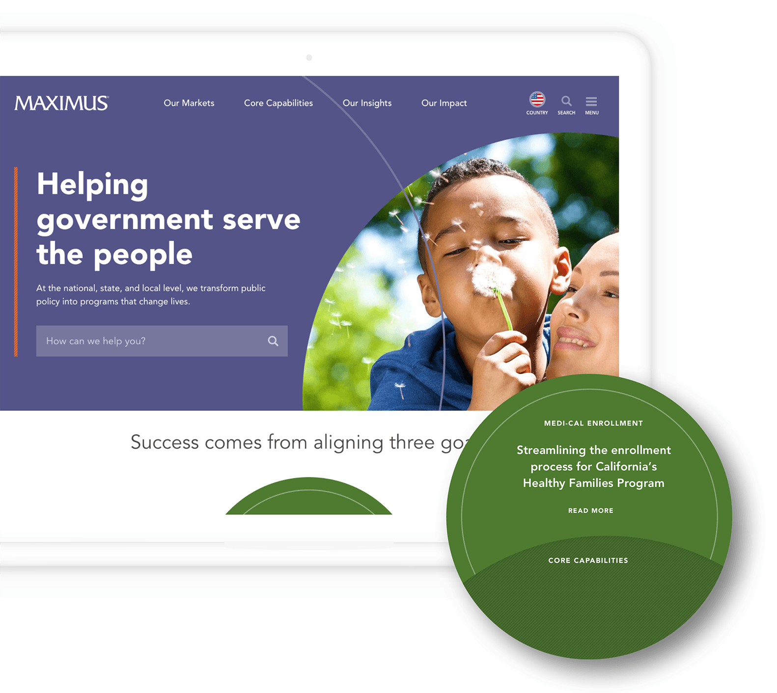 Somos tablet site view and graphics