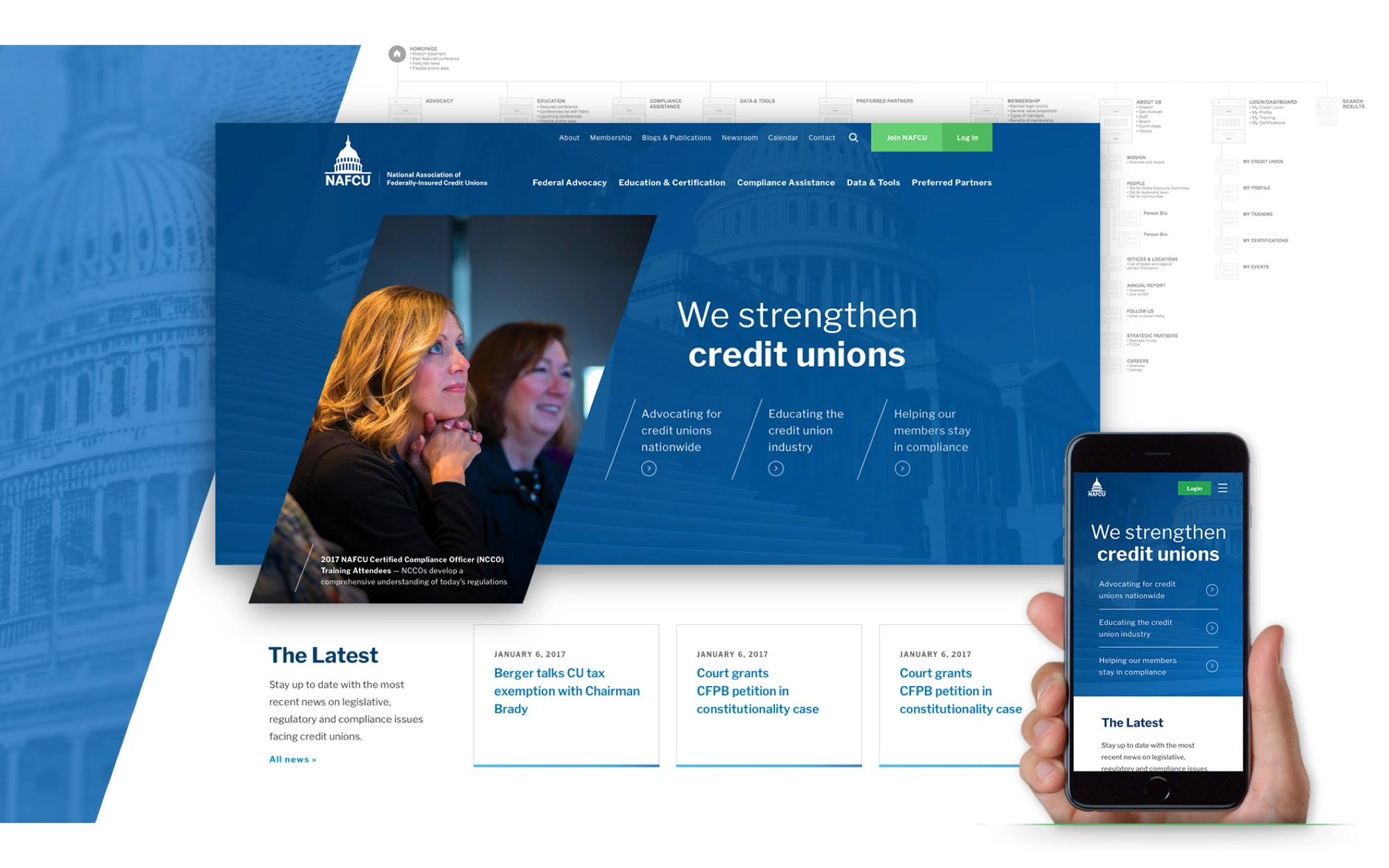 NAFCU site desktop and mobile