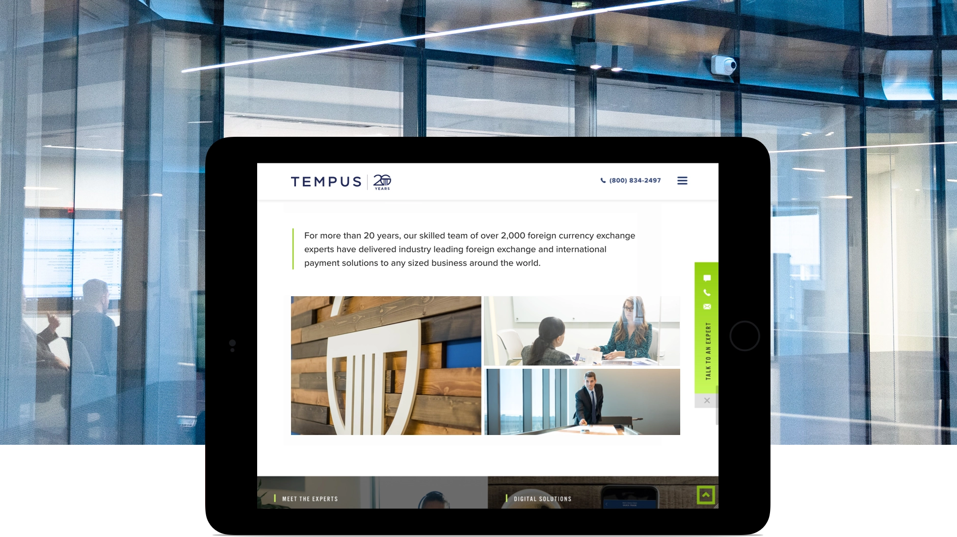 Tempus tablet site view